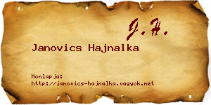 Janovics Hajnalka névjegykártya